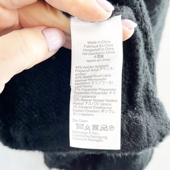 J. Crew Textured Button Up Long Sleeve Lady Jacket Cardigan Sweater Black Medium - Picture 5 of 8